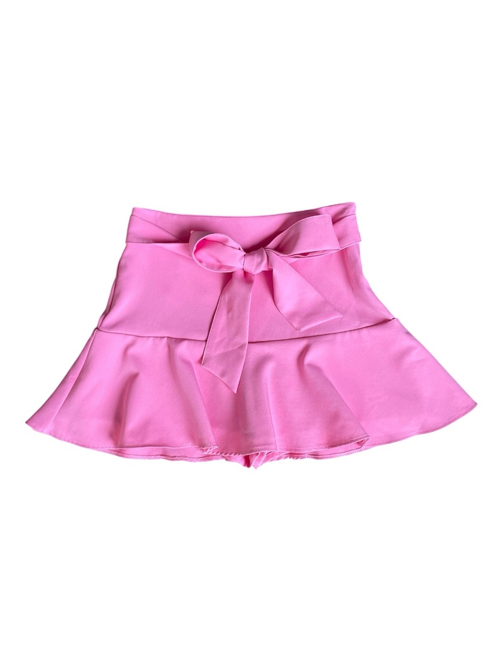 •SOLD• Zara Pink High Waisted Ruffle Bow Flare Mini Skort